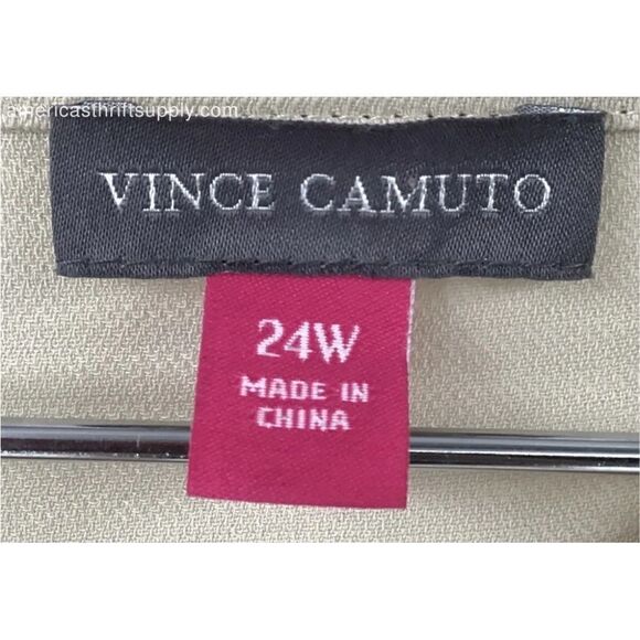 Vince Camuto Jumpsuit Women's Tan Long Sleeve Button Front Size 24W - Picture 5 of 7